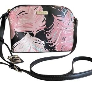 Kate Spade Brightwater Drive Hanna Crossbody Bag - Pink and Black Feathers